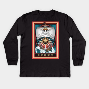 One Piece - Thousand sunny pirates ship Kids Long Sleeve T-Shirt